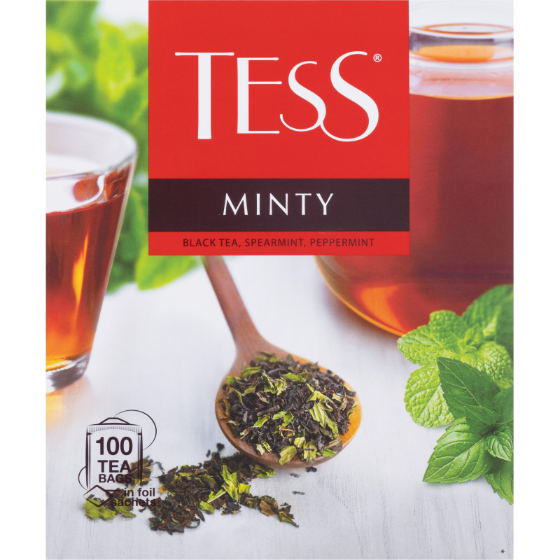 Чай TESS Minty черный с садовой и перечной мятой 1,5гx100пак - фото 1