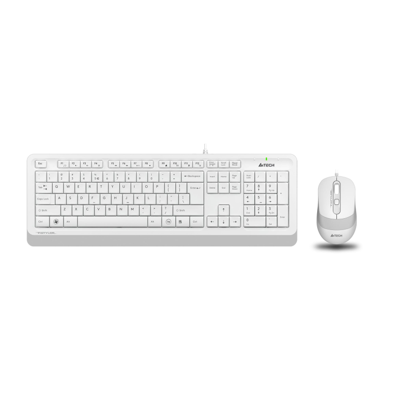 Набор клавиатура+мышь A4Tech Fstyler F1010 клав:бел/сер мышь:бел/сер USB - фото 1