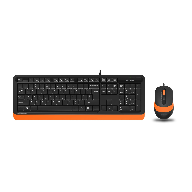 Набор клавиатура+мышь A4Tech Fstyler F1010 кл:черн/оранж м:черн/оранж USB - фото 1