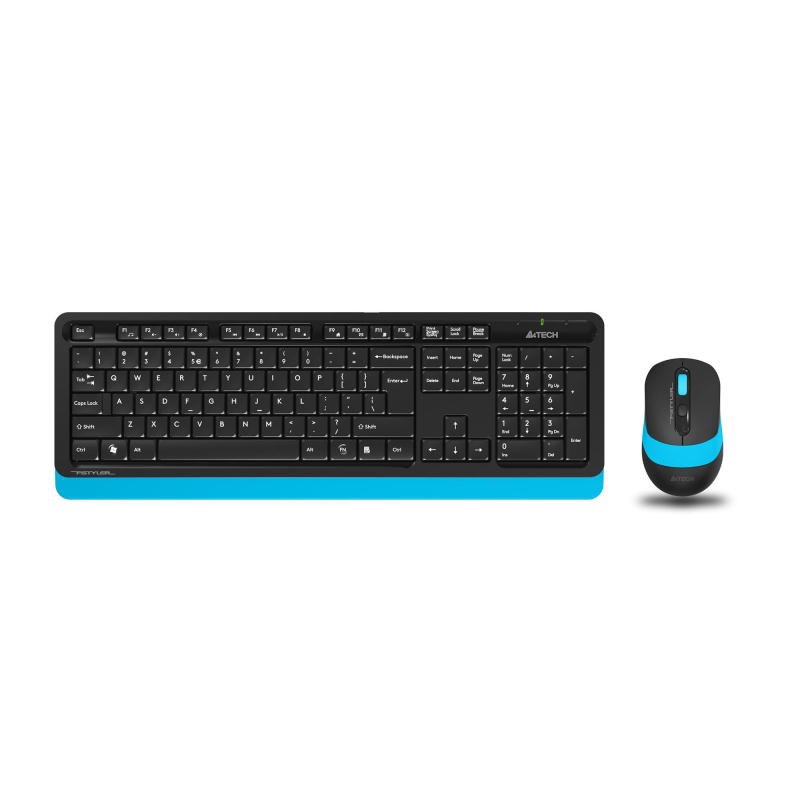 Набор клавиатура+мышь A4Tech Fstyler FG1010 кл:черн/син м:черн/син USB WLS - фото 1