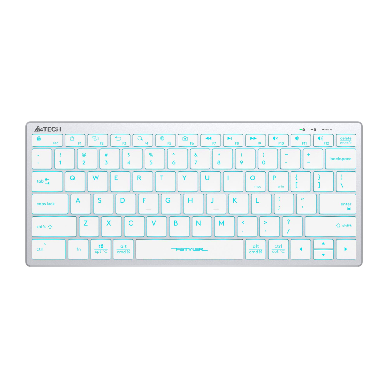 Клавиатура A4Tech Fstyler FX61 белый USB slim LED (FX61 WHITE) - фото 1