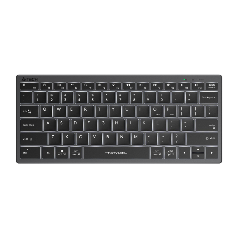 Клавиатура A4Tech Fstyler FX61 серый USB slim LED (FX61 GREY) - фото 1
