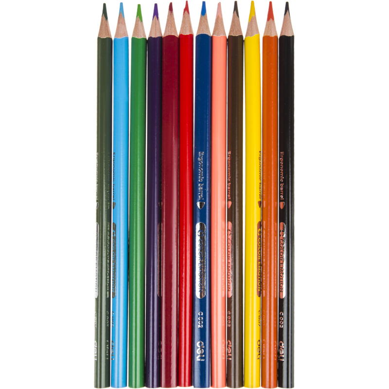 Карандаши цветные Deli Color Emotion EC00200 3-гран. липа 12цв/наб - фото 2