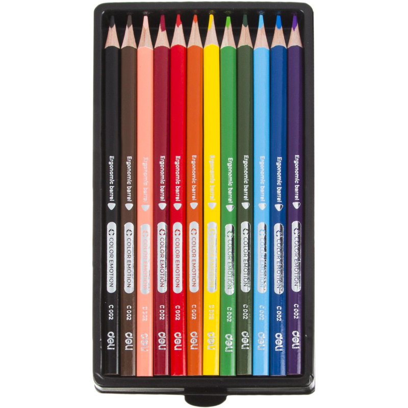 Карандаши цветные Deli Color Emotion EC00200 3-гран. липа 12цв/наб - фото 3