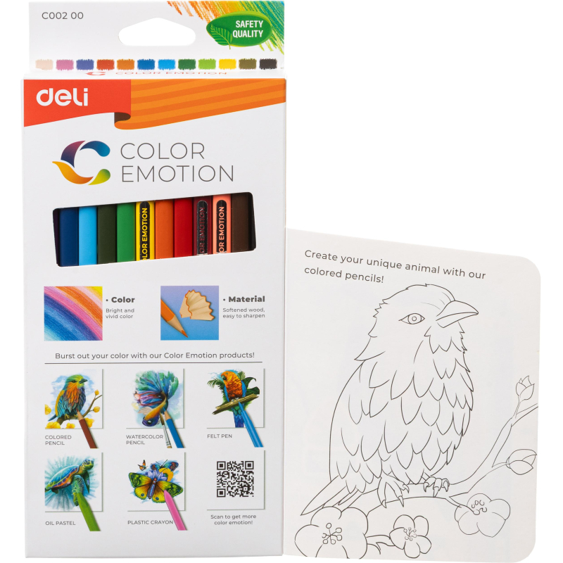 Карандаши цветные Deli Color Emotion EC00200 3-гран. липа 12цв/наб - фото 6