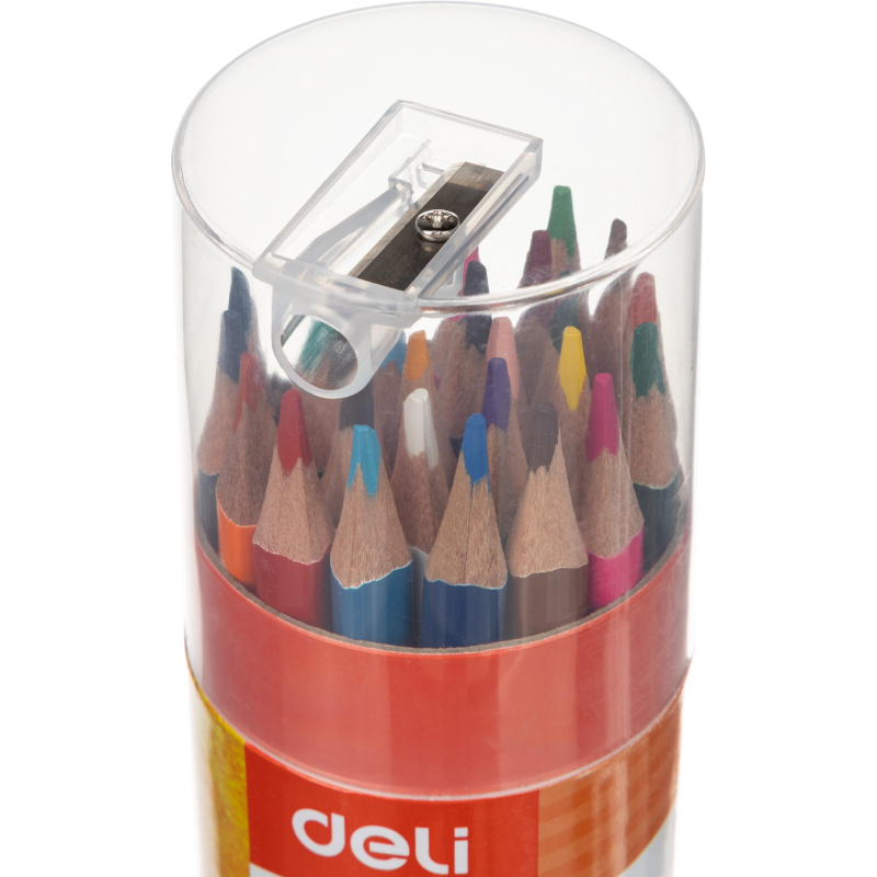 Карандаши цветные Deli EC00327 ColoRun 3-гран. 24цв/наб точилка карт.тубус - фото 5
