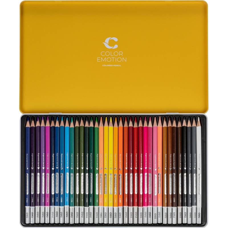 Карандаши цветные Deli EC00235 Color Emotion липа 36цв/наб. мет.кор - фото 5