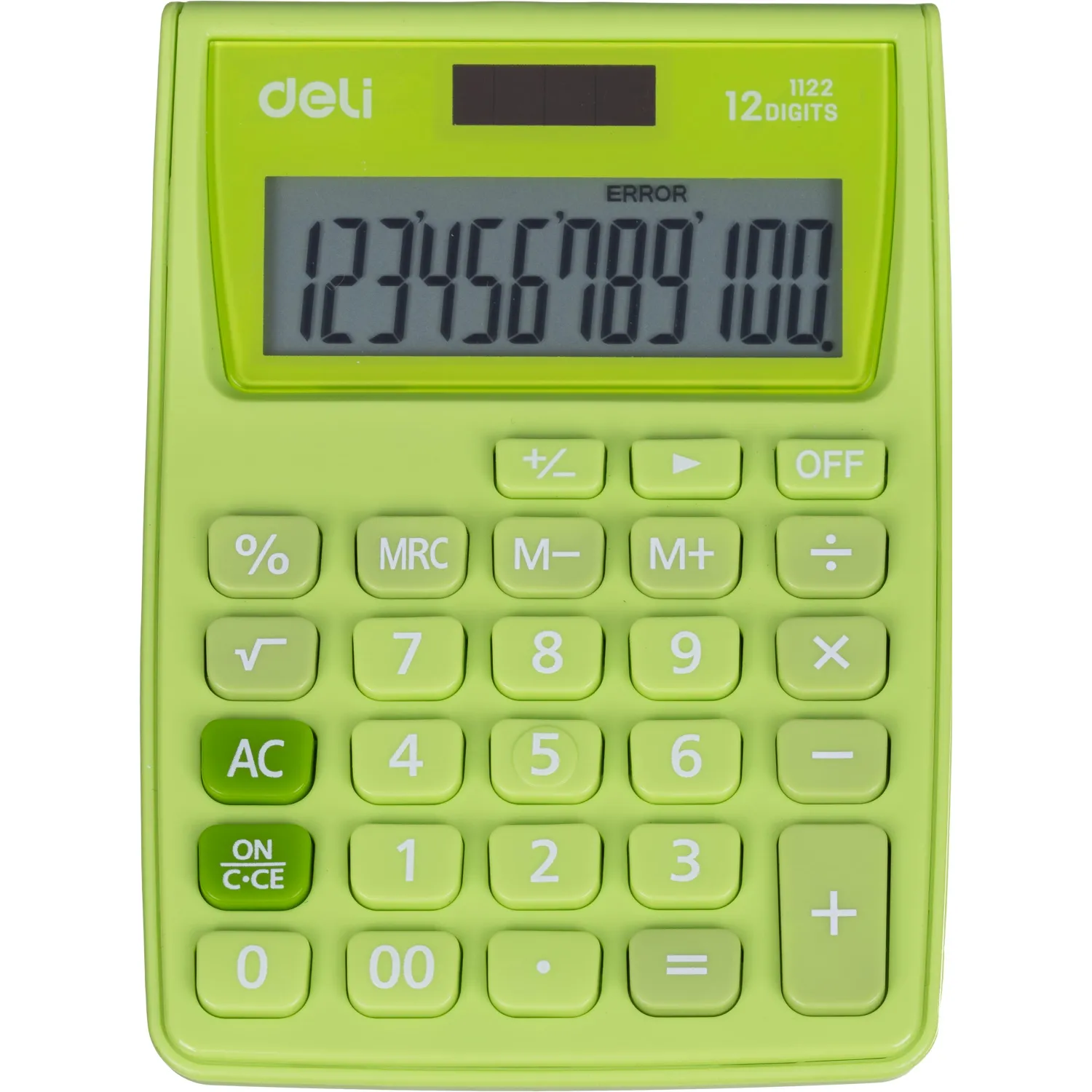 Калькулятор карманный Deli E1122, 12-р, дв.пит., 120x86мм, зеленый - фото 1