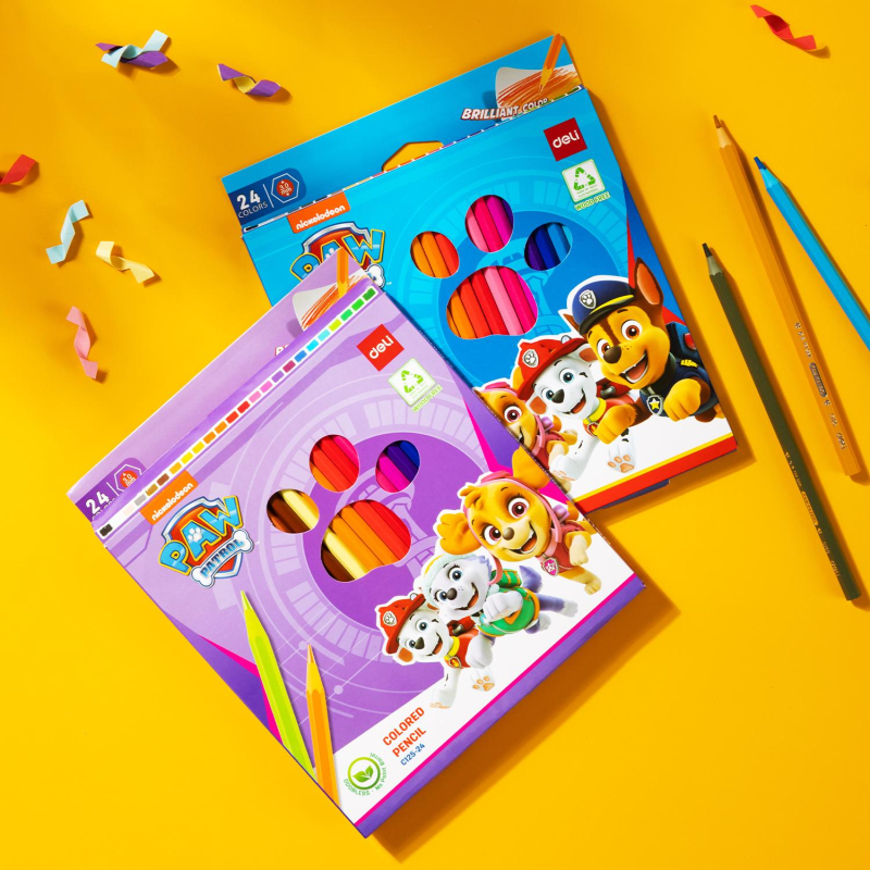 Карандаши цветные Deli Paw Patrol EC125-24, 24 цв/наб, 6-гранные, пластик - фото 13