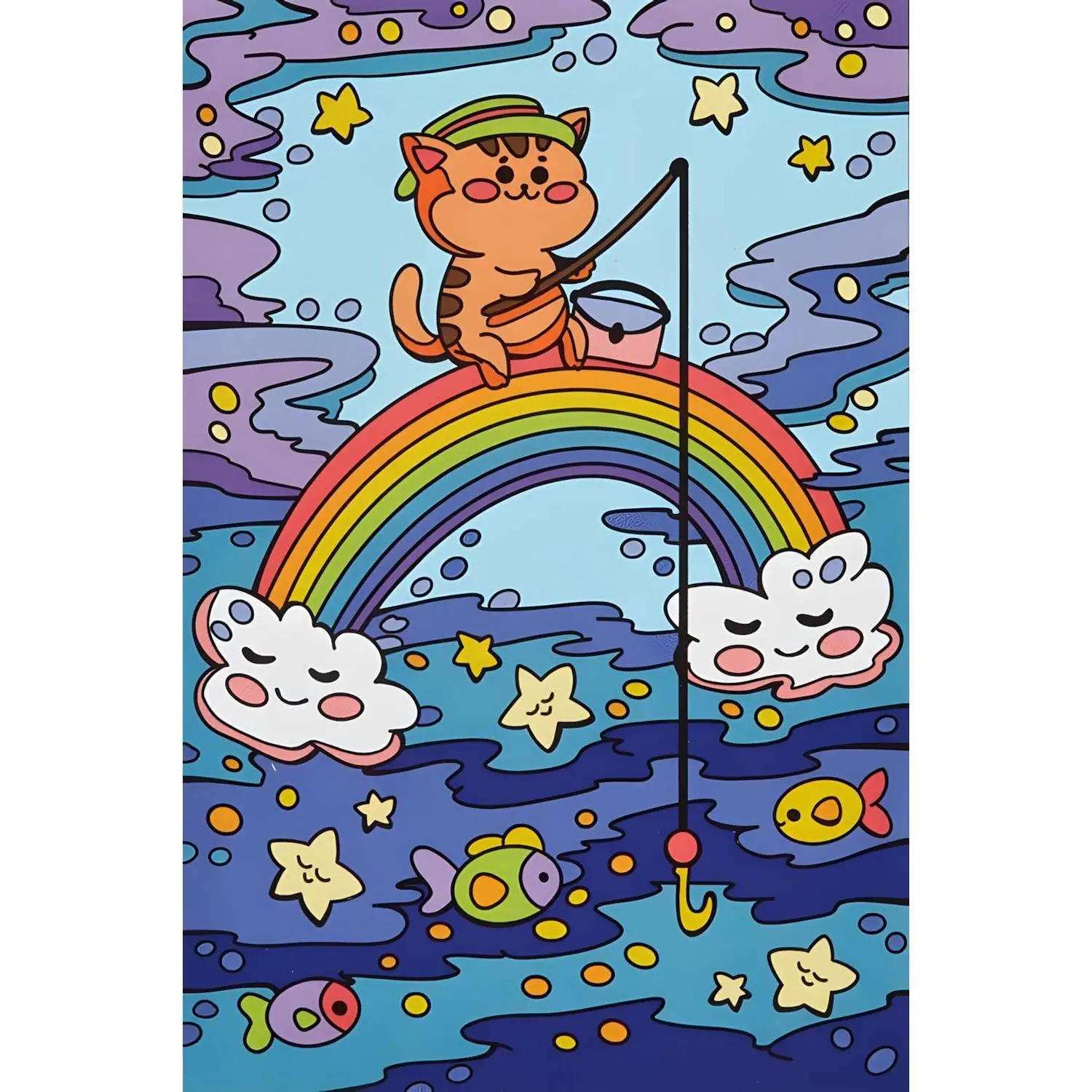 Картина по номерам для малышей ВОЛШЕБНЫЕ ИСТОРИИ Радужный кот набор Ркн-095 - фото 1