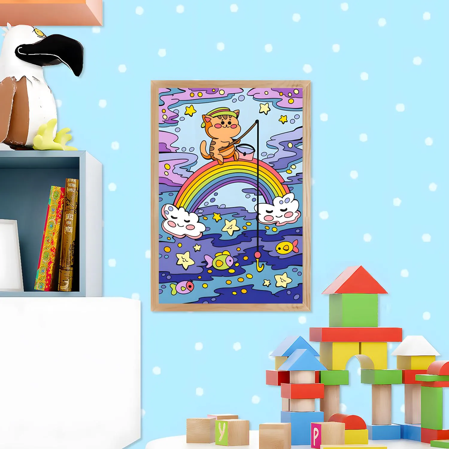 Картина по номерам для малышей ВОЛШЕБНЫЕ ИСТОРИИ Радужный кот набор Ркн-095 - фото 5