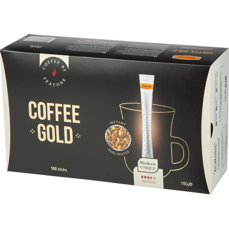 Кофе растворимый в стиках Teatone Coffee Gold, 1,8грx100шт - фото 1