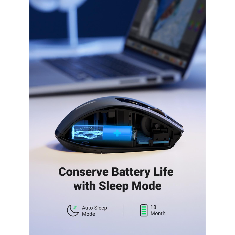 Мышь компьютерная Ugreen MU006 (90545) 2.4G 4000dpi/черный/WLS - фото 3