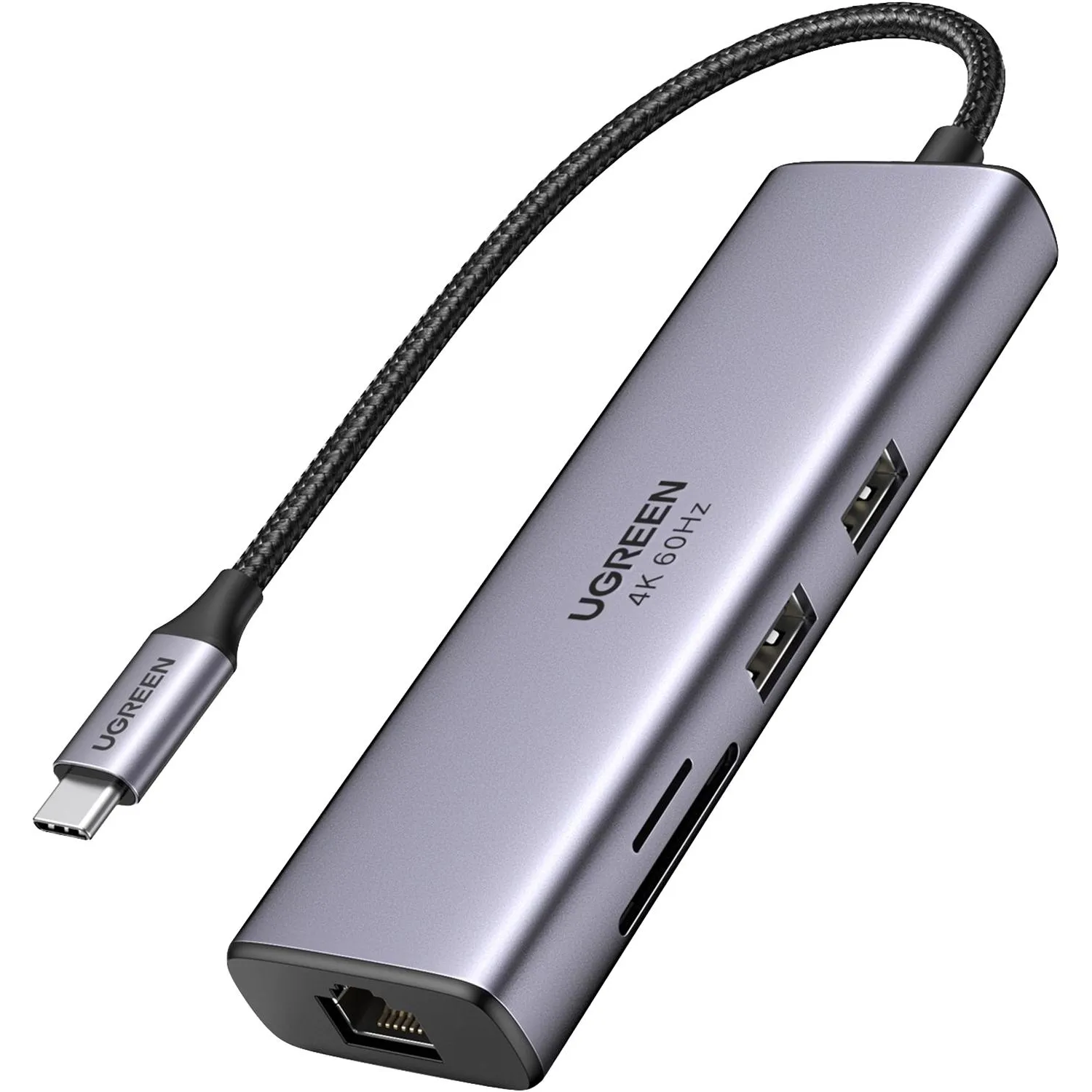 Разветвитель USB Ugreen CM512 (60515) USB-C Multifunction. Серый космос - фото 1