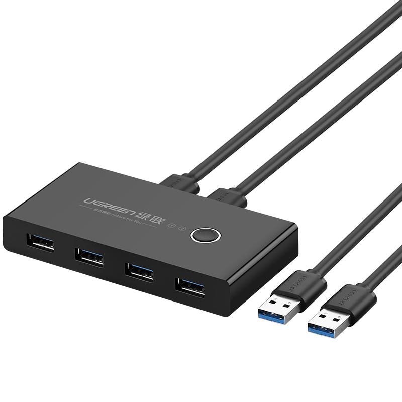 Разветвитель USB Ugreen US216 (30768) 2 In 4 Out USB 3.0/черный - фото 1