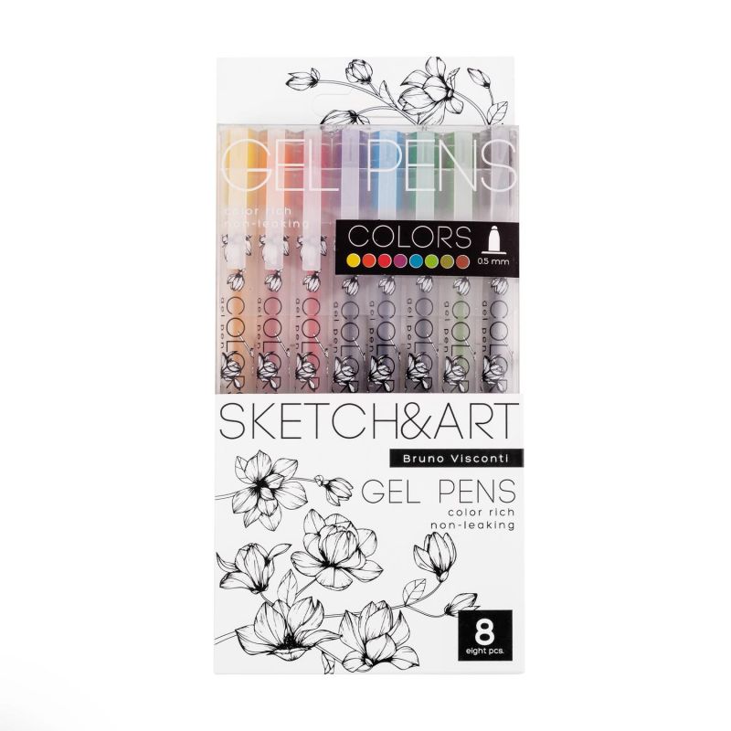 Набор гелевых ручек SKETCH&ART Uni Write.COLORS 0,5мм 8цв 20-0306 - фото 1