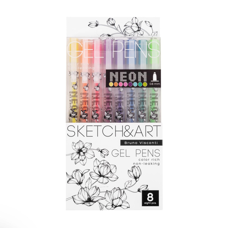 Набор гелевых ручек SKETCH&ART Uni Write.NEON 0,8мм 8цв 20-0307 - фото 1