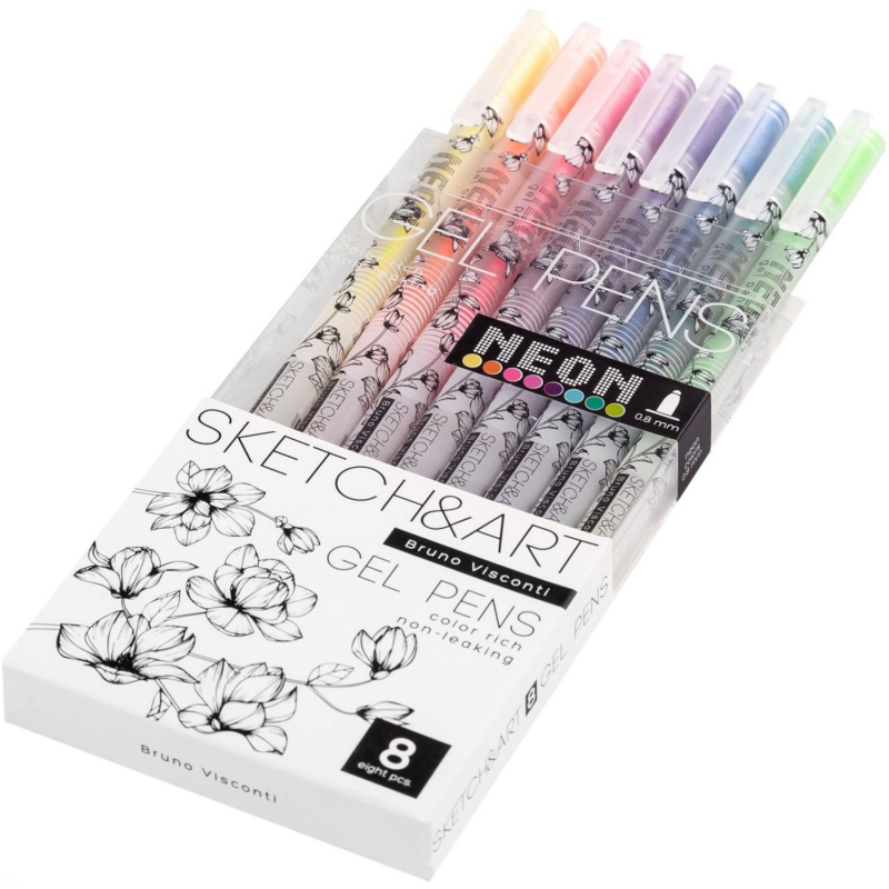 Набор гелевых ручек SKETCH&ART Uni Write.NEON 0,8мм 8цв 20-0307 - фото 6