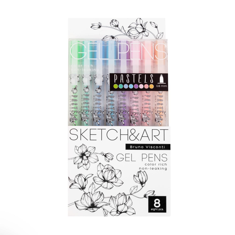 Набор гелевых ручек SKETCH&ART Uni Write.PASTELS 0,8мм 8цв 20-0310 - фото 1