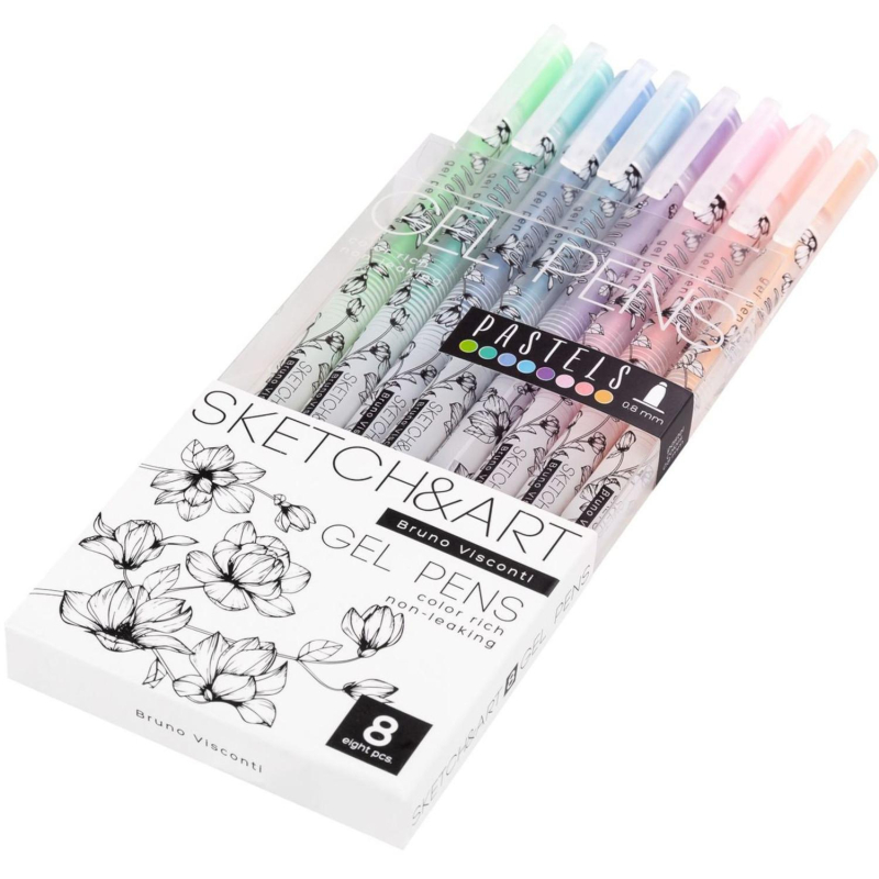 Набор гелевых ручек SKETCH&ART Uni Write.PASTELS 0,8мм 8цв 20-0310 - фото 6