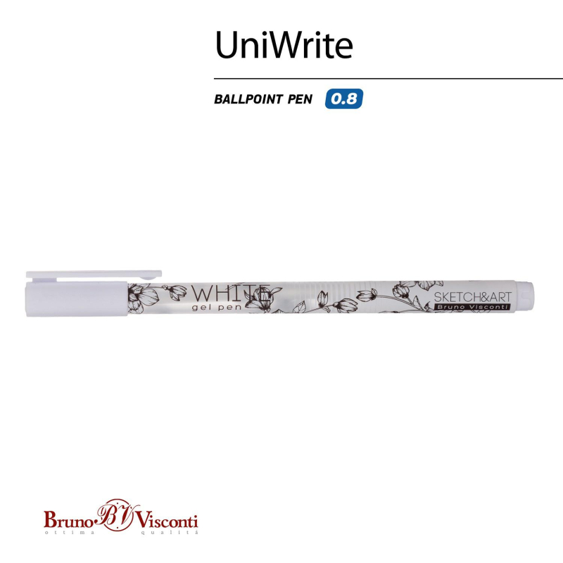 Ручка гелевая SKETCH&ARTUniWrite.WHITE  0,8мм БЕЛАЯ 20-0312/03 - фото 2