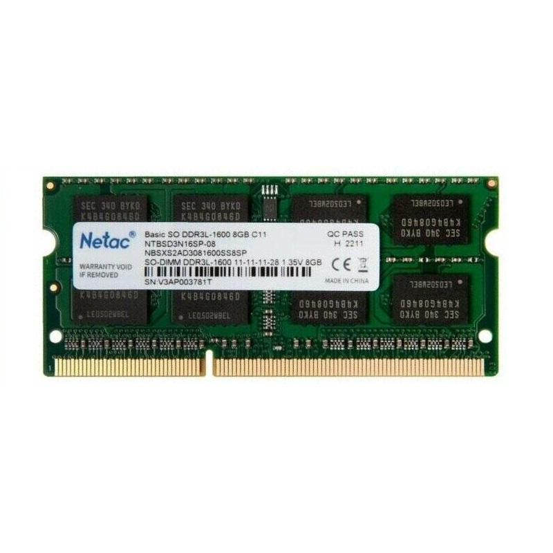 Модуль памяти Netac DDR3L SO-DIMM 8Gb 1600Mhz, CL11 (NTBSD3N16SP-08) - фото 1