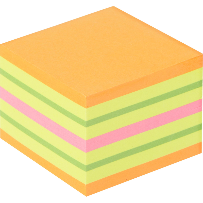 Стикеры Kores CUBO 50x50мм,смешан.неон.цв (оранж,желт,зелен,роз) 400л 48460 - фото 2