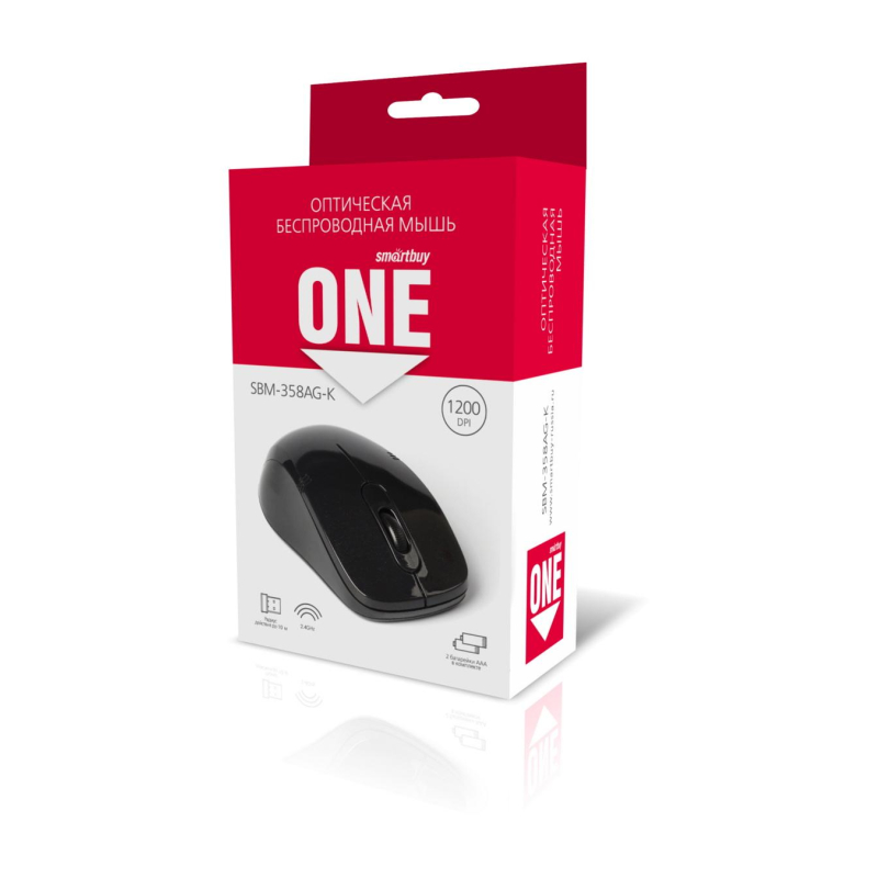 Мышь компьютерная Smartbuy ONE 358AG-K WLS черная (SBM-358AG-K)/100 - фото 6