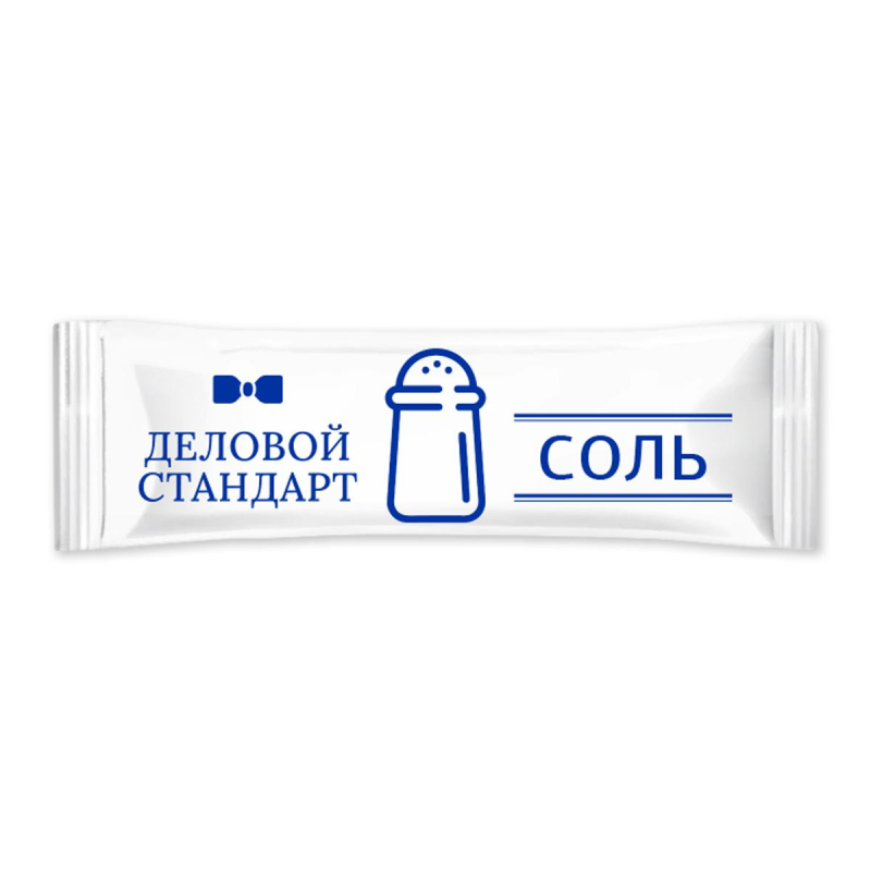 Соль порционная Деловой стандар в стиках по 1 г (800шт/уп)(уп с печатью) - фото 1