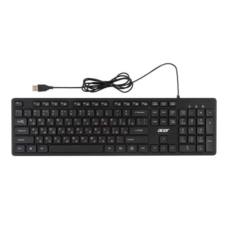 Клавиатура Acer OKW122 черный USB (ZL.KBDEE.00C) - фото 9