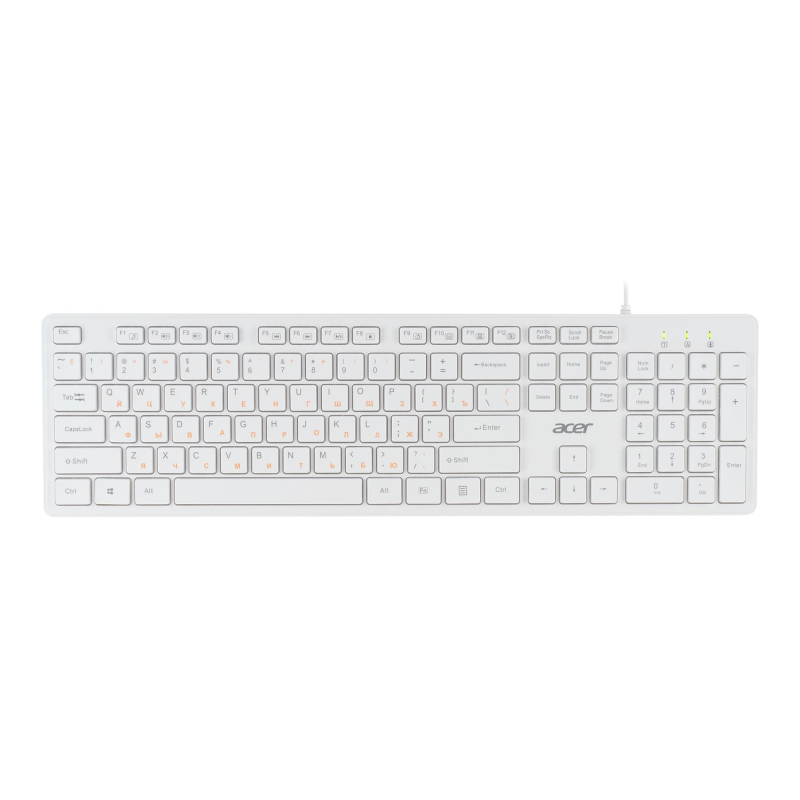 Клавиатура Acer OKW123 белый USB (ZL.KBDEE.00D) - фото 1