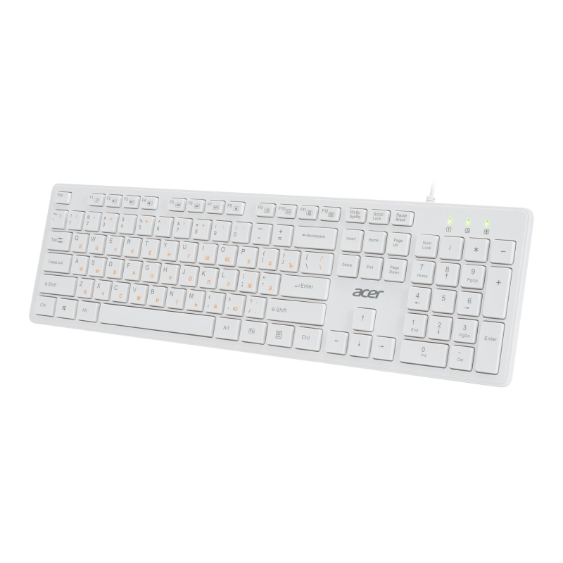 Клавиатура Acer OKW123 белый USB (ZL.KBDEE.00D) - фото 3