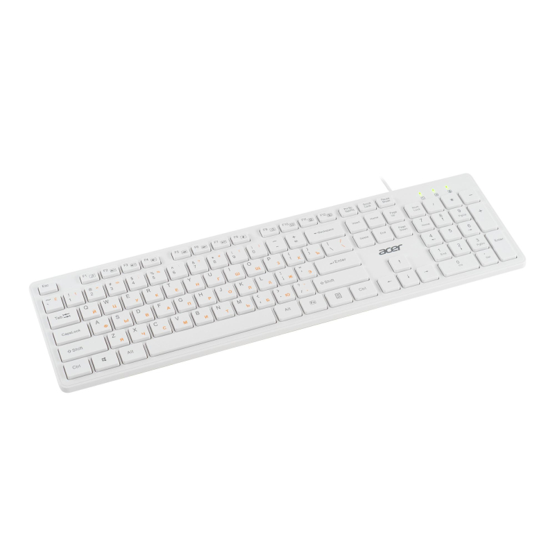 Клавиатура Acer OKW123 белый USB (ZL.KBDEE.00D) - фото 7