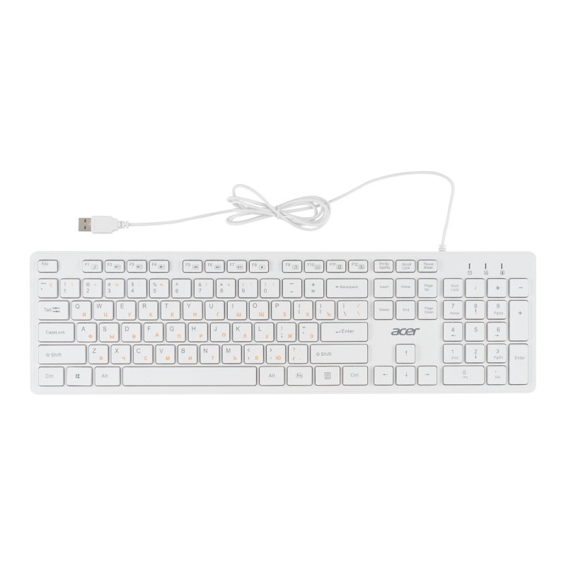 Клавиатура Acer OKW123 белый USB (ZL.KBDEE.00D) - фото 9
