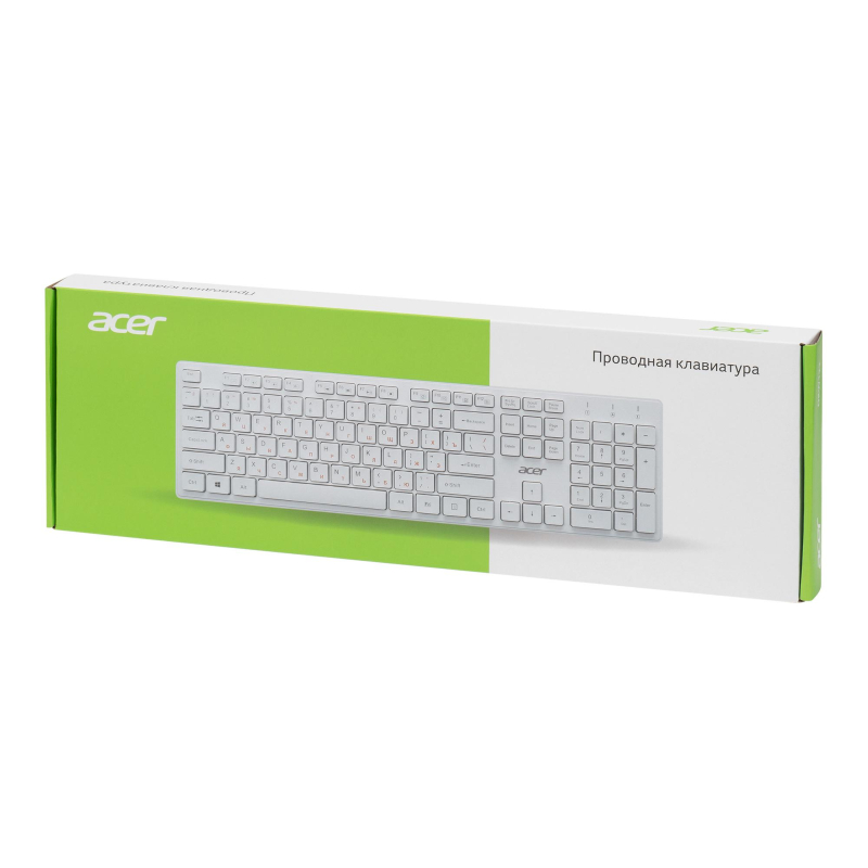 Клавиатура Acer OKW123 белый USB (ZL.KBDEE.00D) - фото 11