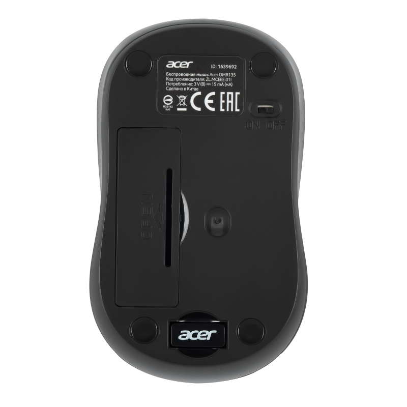 Мышь компьютерная Acer OMR135 зеленый  (1000dpi) WLS USB (ZL.MCEEE.01I) - фото 2