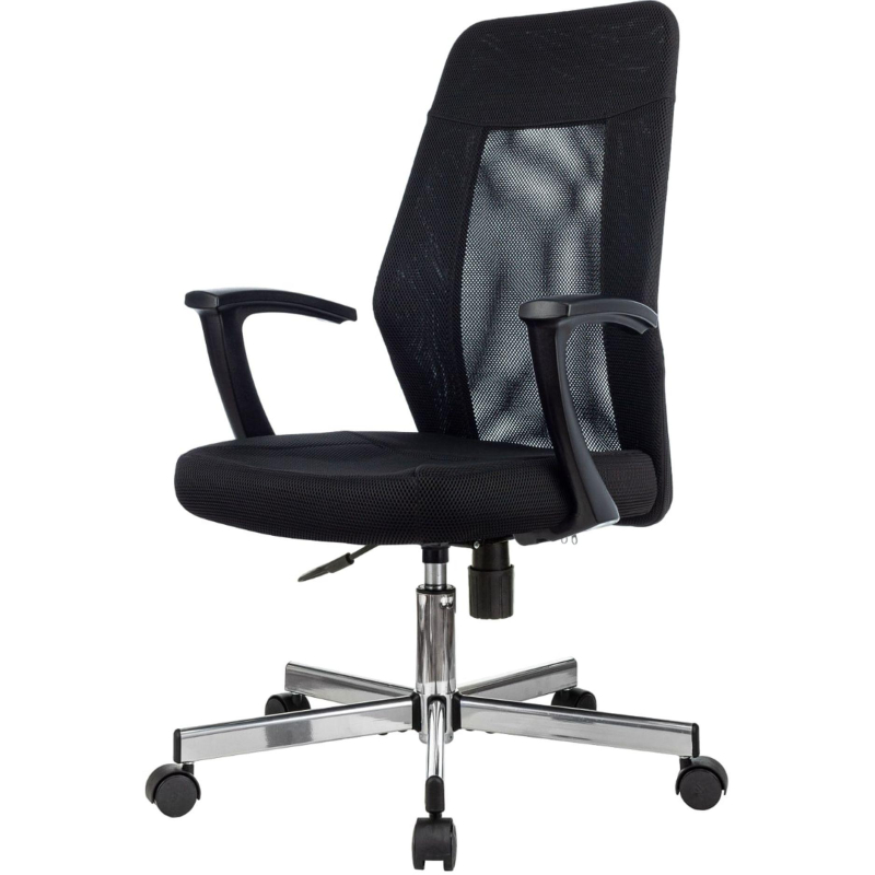 Кресло VB_EChair 225 DSL черный сетка/ткань хром - фото 1