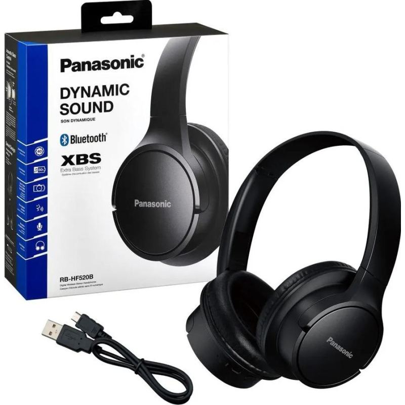 Наушники Panasonic RB-HF520BGEK, мониторные, Bluetooth, черный - фото 3