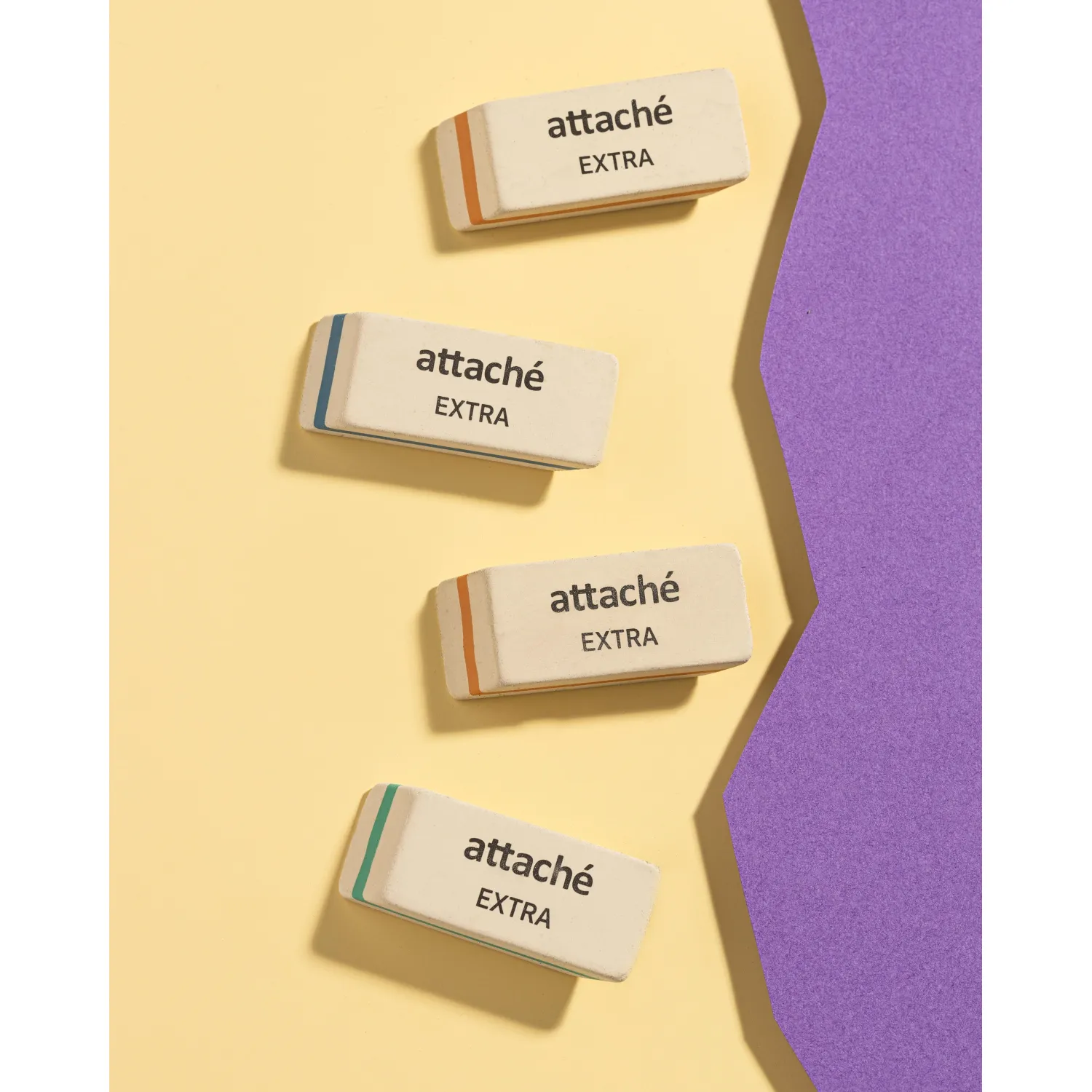Ластик скошенный Attache Extra, нат.каучук, 50x19x8мм, ассорти - фото 12