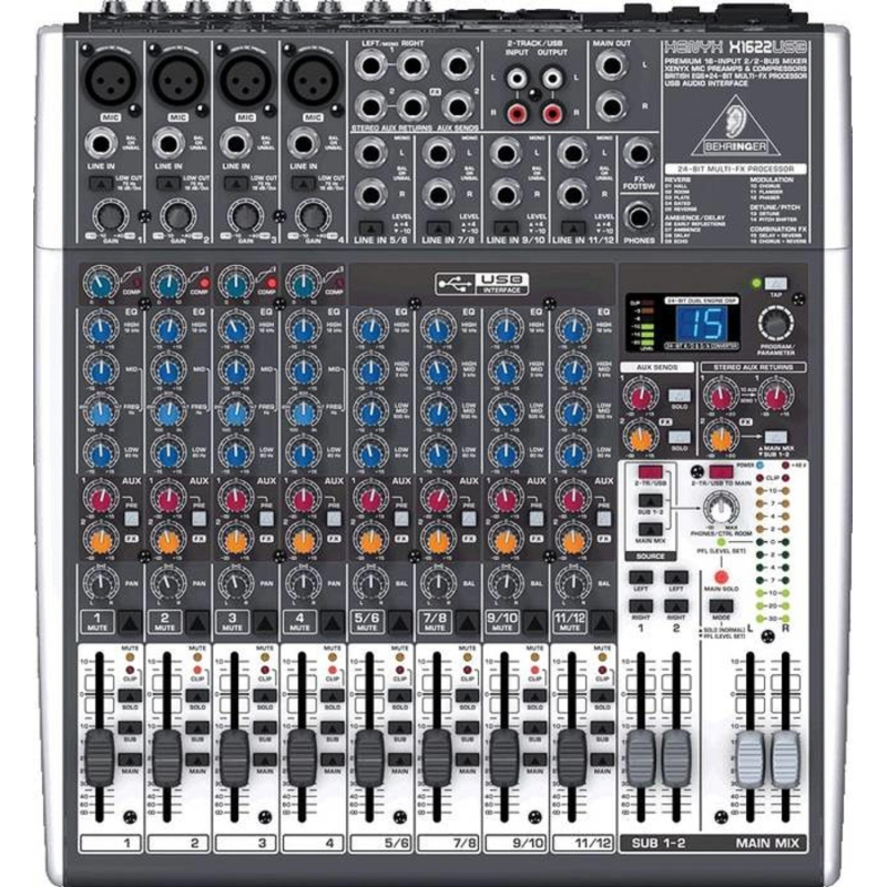 Микшерный пульт Behringer X1622USB, 4 моновхода с компрессорами - фото 1