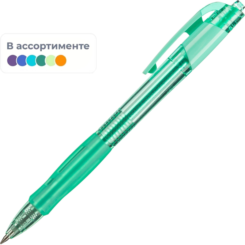 Ручка гелевая автомат. Deli Arris, линия 0,35 мм, манж, синий EG09-BL - фото 1