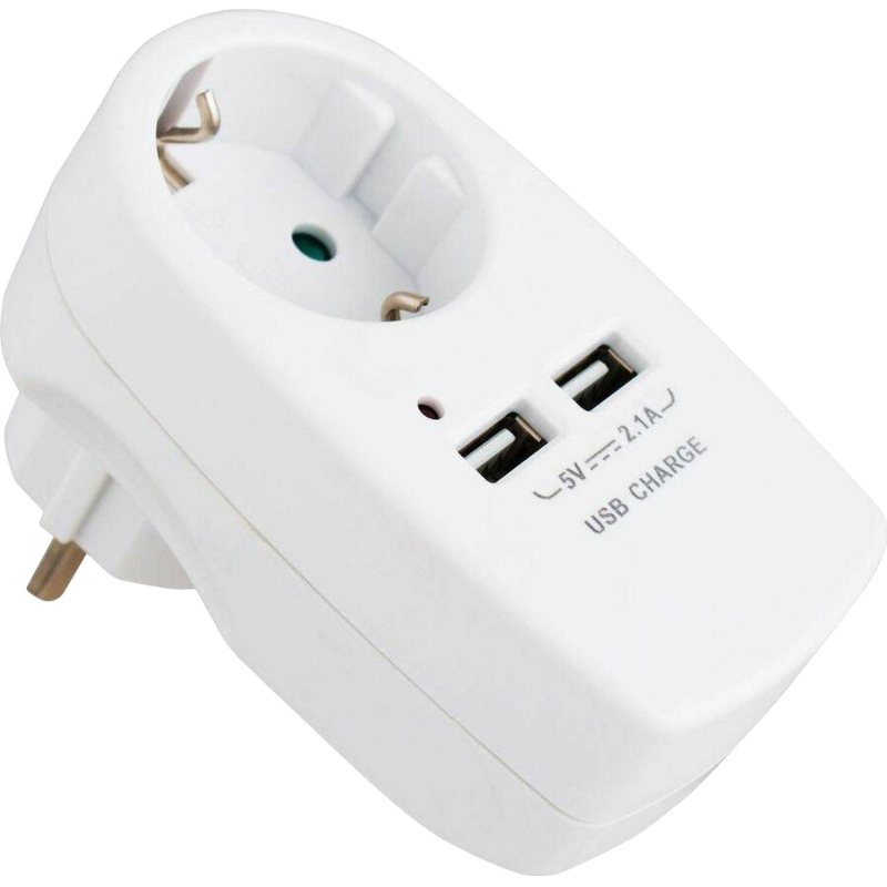 Переходник для розеток с USB портом СТАРТ С/А SA 1-ZD-2USB 10/60 - фото 1