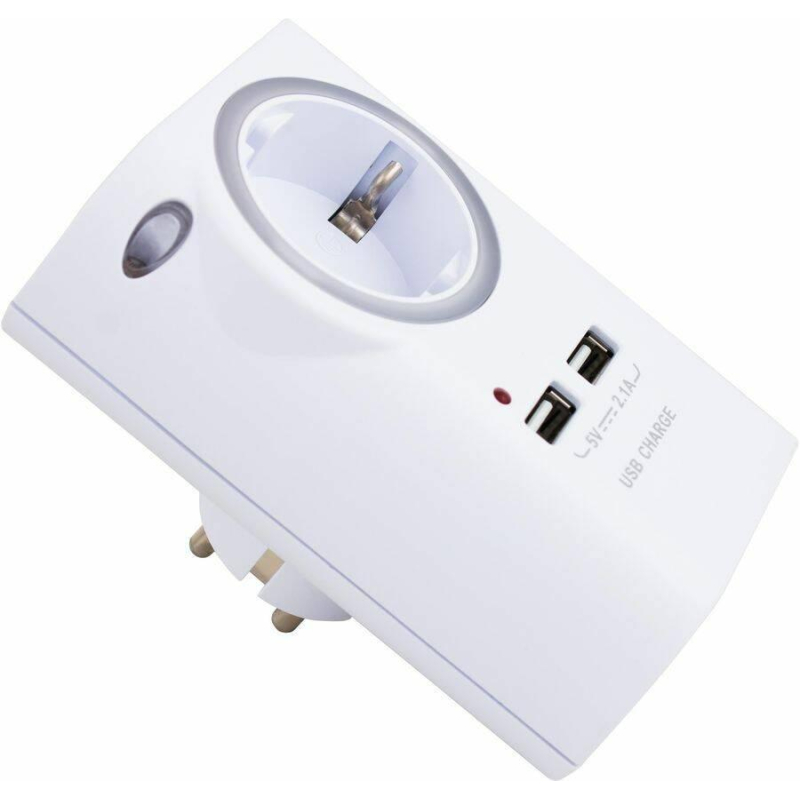 Переходник для розеток с USB портом СТАРТ С/А SA 1-ZD-2USB-L 10/60 - фото 1