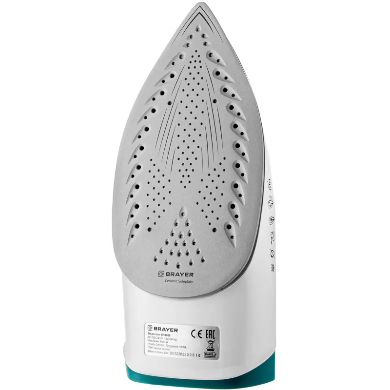 Утюг BRAYER BR4008,2400 Вт,керам,пар140 г/мин,антикапля,330 мл,верт.отпар - фото 2