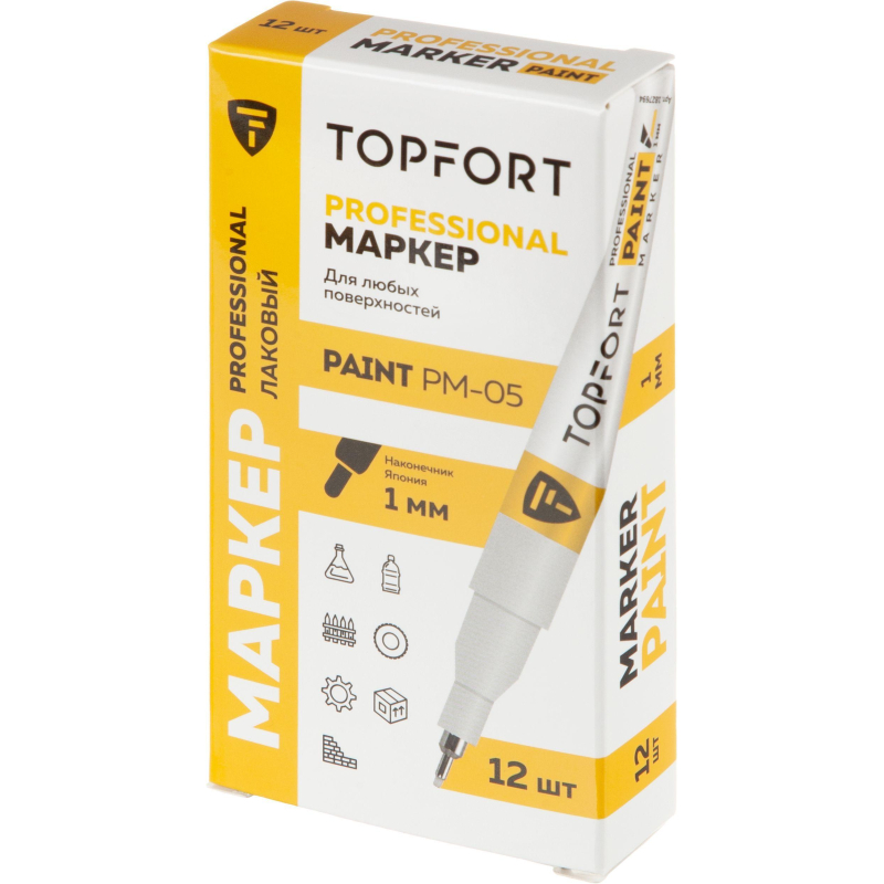 Маркер лаковый TOPFORT Paint 1 мм белый - фото 6