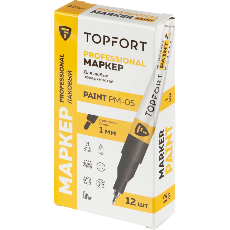 Маркер лаковый TOPFORT Paint 1 мм черный - фото 6