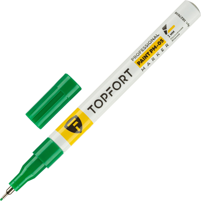 Маркер лаковый TOPFORT Paint 1 мм зеленый - фото 1
