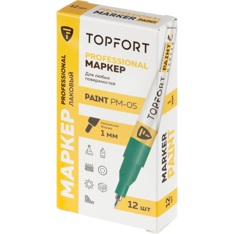 Маркер лаковый TOPFORT Paint 1 мм зеленый - фото 6
