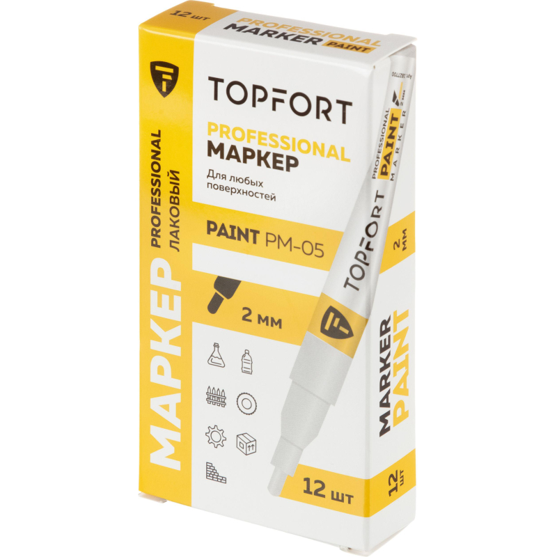 Маркер лаковый TOPFORT Paint 2 мм белый - фото 6