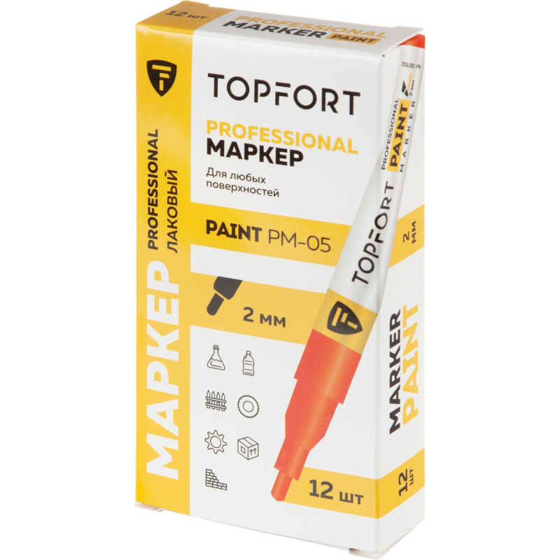 Маркер лаковый TOPFORT Paint 2 мм красный - фото 6